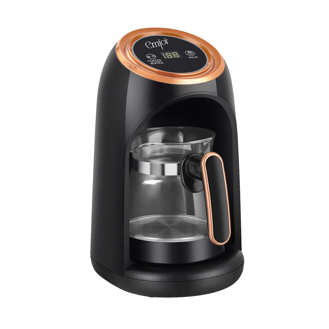 Emjoi Digital Glass Turkish Coffee Maker 300ml Up To 4 Cups With Dedicated Thermostat For Coffee & Milk Sound Alert System Emjoi Digital Glass Turkish Coffee Maker 300ml Up To 4 Cups With Dedicated Thermostat For Coffee & Milk Sound Alert System